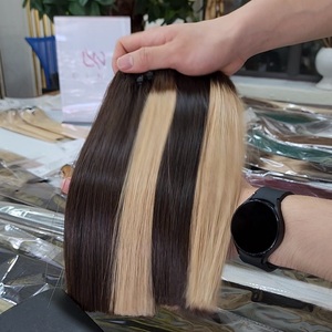 Usine du Vietnam, vente en gros, cheveux humains, couleur Piano, os court, lisse, pour femmes noires - Product Image 6