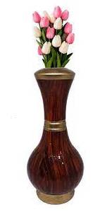 Vase à fleurs en bois avec logo personnalisé pot de fleurs et de bureau de style moderne multicolore pour la décoration de la maison et du salon - Product Image 3