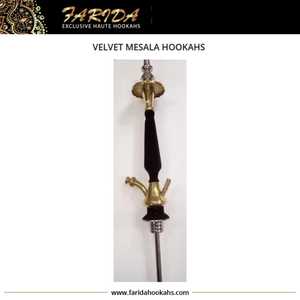 Unique Luxury Egyptian Velvet Coated Mini Farida Hookahs Straight Type Funky Solid Brass Set with Lacquer Technics - Product Image 2