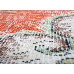 Alfombra Vintage de Lana 9x12 Roja y Naranja, Anudada a Mano, con Medallón, Rectangular, con Patrones de Rompecabezas y Patchwork, para Entrada, Pasillo y Sala de Estar - Product Image 3