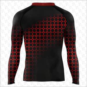 Camisas de compresión con impresión personalizada, manga larga, logotipo personalizado, material de LICRA de poliéster, impresión por sublimación, protector de erupción para hombres - Product Image 4