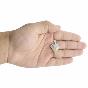 Colgante de moissanita de corte princesa de 1,20 CT chapado en oro amarillo de 10 quilates con diseño de goteo elegante en colgantes finos de estilo Hip Hop - Product Image 6