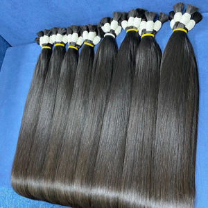 Big Wholesale Bulk Hair Extensions <b>Silky</b> Straight Unprocessed Virgin Hairs Natural Black Color Genius Weft - Product Image 1