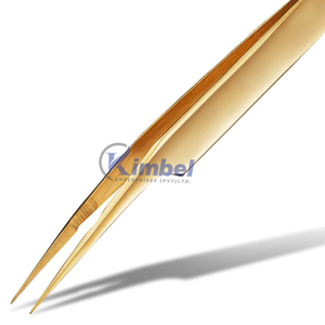 Pince à cils à pointe de volume incurvée en acier inoxydable japonais en gros avec poignée en diamant Outil d'extension de cils de marque privée - Product Image 6