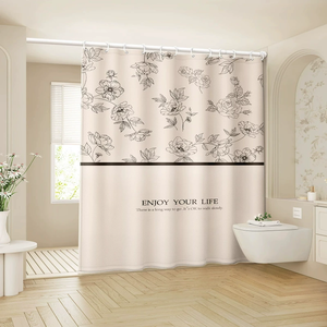 <span class=keywords><strong>Rideau</strong></span> de <span class=keywords><strong>douche</strong></span> imprimé numérique de service de conception de couleur personnalisée de vente chaude en polyester classique rétro de luxe de haute qualité - Product Image 1