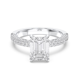 5.68กะรัต F-G/VS (Centre 5.00CT) ปลูกมรกตและตัดเพชรรอบแหวนอมตะทำในทองคำขาวสำหรับเธอ - Product Image 1