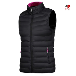 Gilet matelassé sans manches Ryan Pro Gear, veste décontractée d'hiver, col montant et capuche - Product Image 3