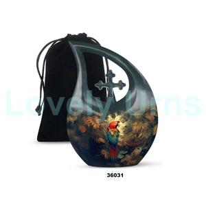 นกแก้วมาคอว์ฉีกเก็บโกศสำหรับผู้ใหญ่ขี้เถ้าของมนุษย์ประดับด้วยโกศขนาดใหญ่แถมถุงกำมะหยี่ฟรี - Product Image 5