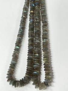 AAA Natural Blue Fire Labradorite Rondelle Beads 8-10mm Corte alemán Facetado 14 pulgadas Strand - Product Image 4