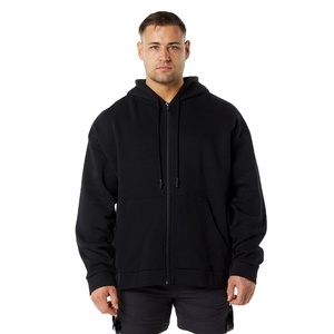 Basic men oversized zipper hoodie casual piece soft cotton fleece fabric full <b>zip</b> <b>hooded</b> relaxed loose fit and everyday wear - Product Image 1