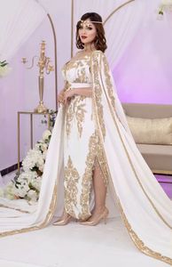 VESTIDO KARAKOU blanco DE DISEÑADOR PESADO con velo CON cuentas de cristal adornadas, piedra, trabajo Dabka PARA FIESTAS/Boda = 2024 - Product Image 2