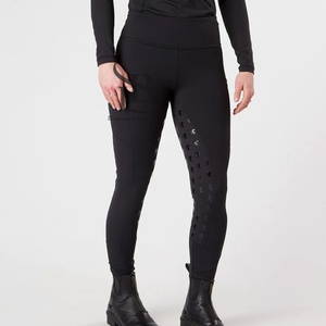 New Fashionable High Waisted <b>Black</b> Western Horse <b>Leggings</b> Customized Eco Friendly Equestrian Clothing <b>Women</b> Compression Pants - Product Image 1