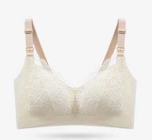 2-Tone Green Tea Lace <b>Top</b> Open Nursing Bra with Full Cup Coverage Plus Size Maternity <b>Breastfeeding</b> Bra Panties Free Extension - Product Image 1