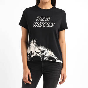 Camiseta estampada Puff para mujer de último diseño, corte Regular, 100% algodón, moda informal a la venta - Product Image 2