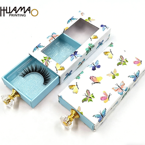 Caja de embalaje de lujo para pestañas estilo cajón con ventana transparente y asa de cristal, venta al por mayor, logotipo personalizado, embalaje para pestañas postizas - Product Image 3