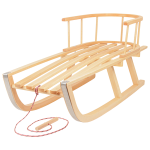 Wholesale 88cm European Beech Wood Traditional <b>Sled</b> Premium Winter Sports Equipment with Removable Backrest for <b>Snow</b> <b>Tubes</b> - Product Image 1