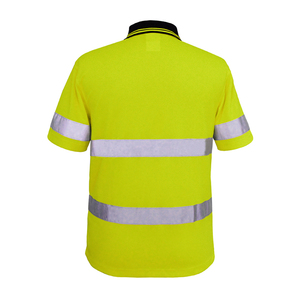 Hi Vis Reflective Safety <b>Orange</b> Reflective Safety Tape Men's <b>Polo</b> <b>Shirts</b> - Product Image 3