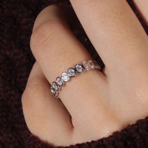 Anillo de Compromiso Destiny Jewellery de 1.00 Ct, Chapado en Oro Blanco de 14K con Diamante Certificado por IGI, Regalo de Aniversario de Lujo para Mujer - Product Image 1