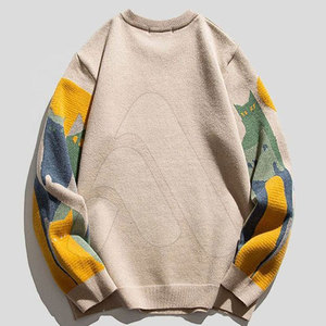 Pull en tricot à col rond décontracté pour homme, imprimé, 100% coton, pour l'hiver, avec motif personnalisé, pour la vente en gros - Product Image 2
