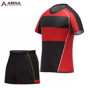 Conjunto de Uniforme de Rugby para Hombre, Tela Elástica Cómoda, Camiseta y Pantalones Cortos Ligeros de Secado Rápido para Equipos de Club y Mercado de Exportación - Product Image 1