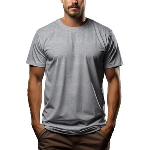 T-shirt à col rond 100% coton lourd pour hommes de qualité supérieure motif solide col rond impression numérique à manches courtes Design vierge Fitness - Product Image 6