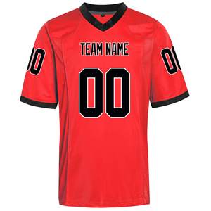 Maillot de football américain respirant à manches courtes sur mesure en gros, chemise de sport, taille plus pour hommes et femmes - Product Image 5