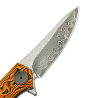 Couteau de survie Hongrui, nouveau design, couteau de chasse pliable en acier Damas CNC, haute qualité, VG10, acier Damas 76 couches, couteau de poche pour le camping
