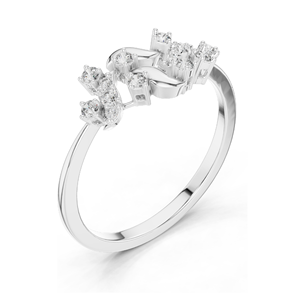 Anillo Floral con Diamante Cultivado en Laboratorio, 0.166 CT, Claridad VVS-VS, Oro de 18K, 14K, 10K y Plata 925, Oro Rosa, Amarillo y Blanco - Product Image 5
