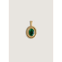Jardin Émeraude Qualité AA Or massif 14 carats Forme ovale Plaqué rhodium Diamant Opale Jade Turquoise Motif religieux islamique Cadeau