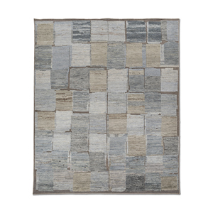 Alfombra de Lana Anudada a Mano Aprezo Verde Re-1612 con Patrón Abstracto para Sala de Estar, Alfombra Rectangular Hecha a Mano para Pasillo, Nueva - Product Image 1