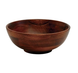 Wood Round Serving Bowl American Style Polished Eco-Friendly Party Use High Quality Customized Size - Product Image 1