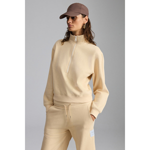 ETHIQUET SAILENIS <b>Women's</b> Ultra Soft Inner Brushed Organic Cotton Half Zipped Regular <b>Sweatshirt</b> - Product Image 1