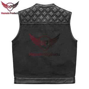 Premium Quality Spring Autumn Plus Size Thickened Cowhide <b>Waistcoat</b> <b>for</b> <b>Men</b> Lapel Black Slim Fit Genuine Leather Moto Vest - Product Image 5