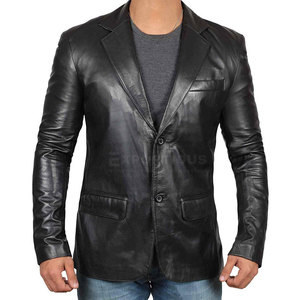 Services OEM, veste d'hiver en cuir pour homme de haute qualité avec logo personnalisé, col montant et logo frontal, nouveau design, fabriqué au Pakistan - Product Image 2