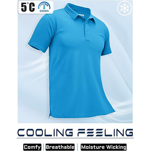 Wholesale 100% Cotton for Shirts Custom Logo Luxury Golf Uniform <b>Classic</b> Fit Men's Knitted Anti-Wrinkle Pocket Sublimation - Product Image 2