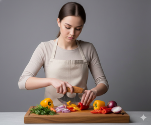 Cuchillo Ulu de Estilo Tradicional Hecho a Mano, Hoja de Acero de Damasco Natural Forjada, Funda de Cuero y Madera de Arce, Cuchillo de Cocina Ecológico - Product Image 4