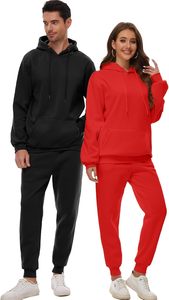 Vêtements de sport décontractés pour hommes et femmes, pantalons de survêtement à capuche 2 pièces respirants, survêtement de course grande taille pour le jogging d'automne - Product Image 5