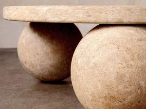 <span class=keywords><strong>Table</strong></span> à café moderne personnalisée <span class=keywords><strong>en</strong></span> marbre, <span class=keywords><strong>salon</strong></span> d'hôtel, design de luxe, sphère sculptée basse ronde <span class=keywords><strong>en</strong></span> <span class=keywords><strong>travertin</strong></span> - Product Image 5