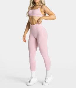 กางเกงรัดรูปเอวสูงสำหรับผู้หญิงกางเกงเล่นยิมฟิตเนสเอวสูงเลกกิ้งโยคะรัดรูปไร้รอยต่อ - Product Image 4