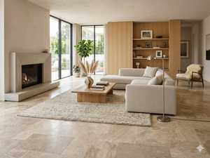Cem Marble 2026 Cream Beige 12-30mm Thickness Diana Royal Antiqued Tumbled Travertine Pavers Versailles Cut Patterns Luxury - Product Image 5