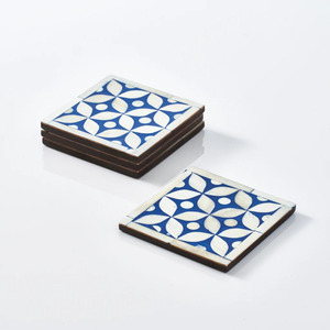 Buffalo bone <b>crystals</b> hand made <b>Coaster</b> set of four new latest designs by Indian artisans - Product Image 3
