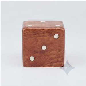 Boîte à dés en bois avec couvercle, forme carrée, style rustique, rangement pour articles divers, petite capacité, organisateur multifonction pour la maison - Product Image 3