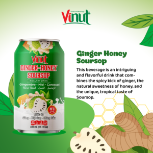 330ml para VINUT NFC Jengibre Miel Guanábana Bebida de jugo saludable Puré sin azúcar Fábrica de Vietnam (OEM ODM) Procesamiento natural - Product Image 3