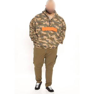 Veste coupe-vent en toile à capuche pour homme, style tendance, faible MOQ, taille adulte personnalisée, logo frontal, vente en gros, prix de gros, haute rue - Product Image 5