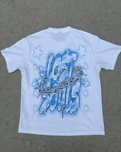 Nueva tendencia personalizada Puff impreso Logo hombres camiseta Casual de talla grande 100% algodón Unisex Streetwear camiseta de gran tamaño para hombres - Product Image 3