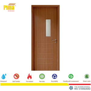 Pression intérieure et extérieure moderne de porte de PVC résistante avec le polymère de finition - Product Image 5