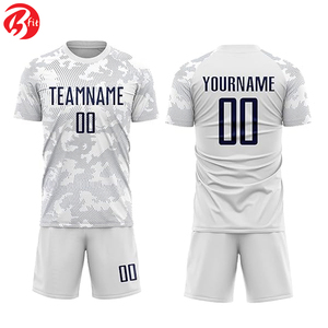 Meilleur prix 100% Polyester Football Uniforme Adultes Automatisé Coupe Chemises Tops Sublimé Football Jersey Porter - Product Image 4