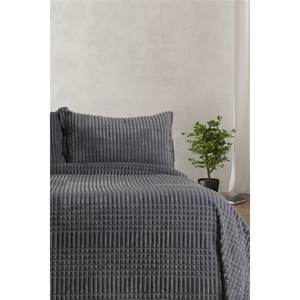 Juego de Ropa de Cama Moderna de 3 Piezas, Color Antracita, 100% Poliéster, Resistente a las Arrugas, Colección de Mantas de Lujo - Product Image 3