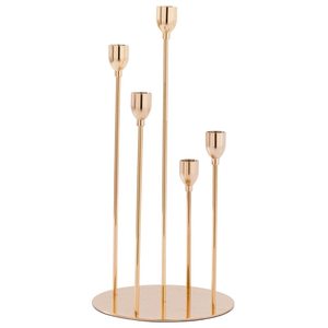 Meilleur choix unique, bougeoir en fil de fer doré à 2 niveaux, élégant, grand support, design classique fait à la main pour la maison et le bureau - Product Image 6