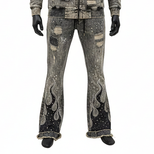 Conjunto Deportivo Personalizado con Pedrería 2026, Chándal para Hombre con Lavado Ácido, Sudadera con Cremallera, Pantalones Deportivos Anchos Vintage Desgastados y Sudadera con Capucha - Product Image 5